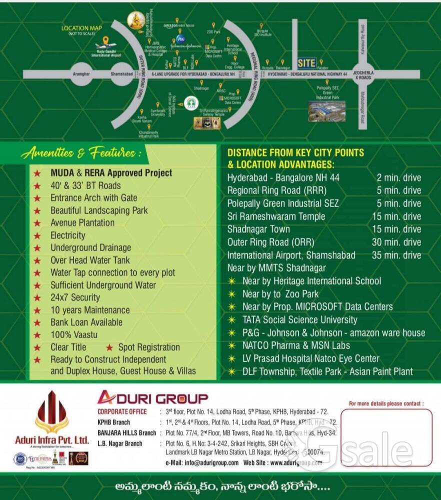 Villa Plots near Shadnagar 