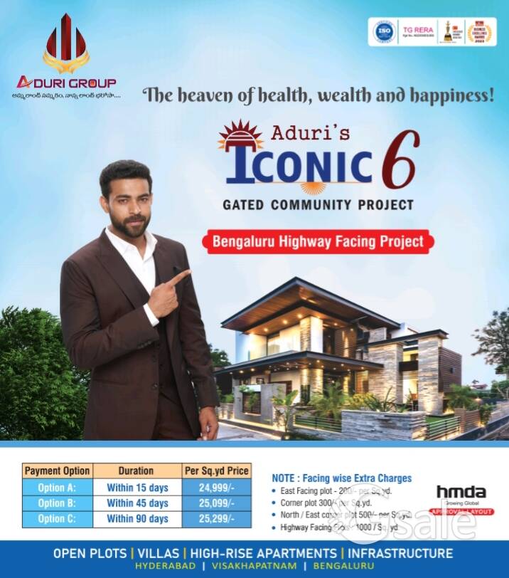 Aduri Group, Iconic 6, Shadnagar Open Plot 