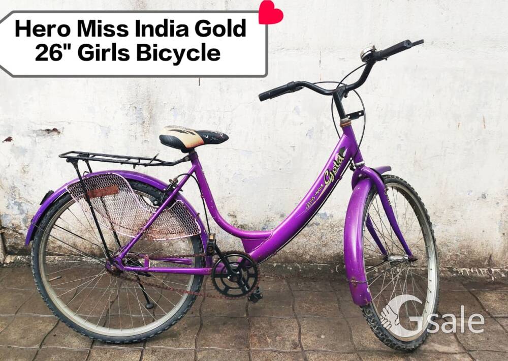 26"Hero Miss India Gold Girls Bicycle for sale.