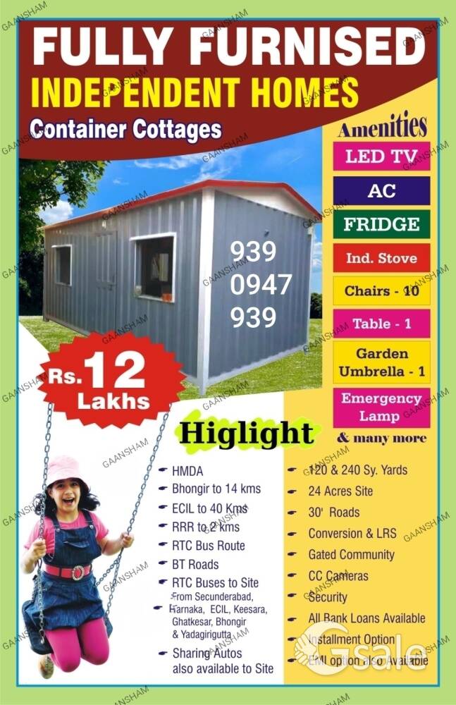 Furnished Container Cottages for Sale