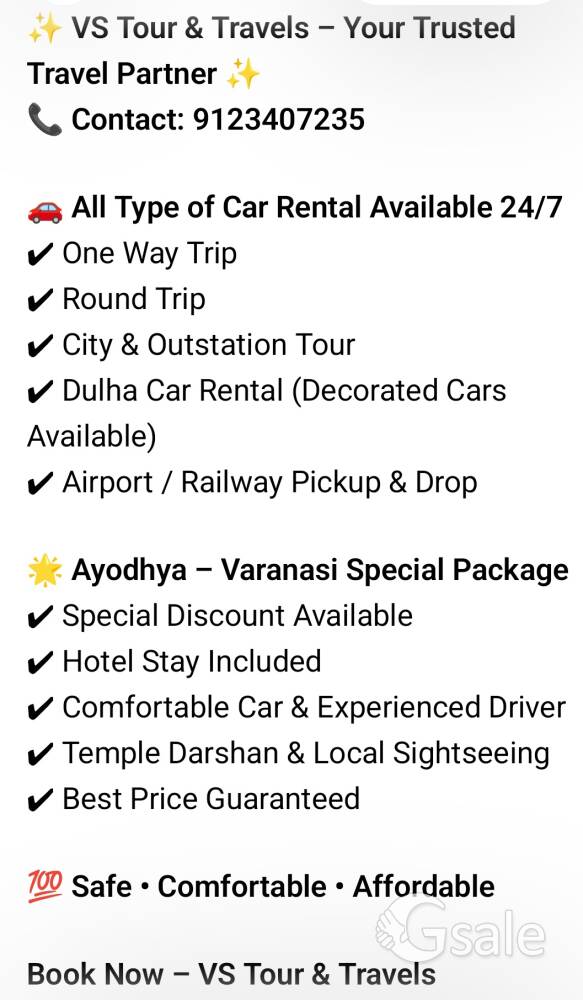 vs tour and travels ranchi 