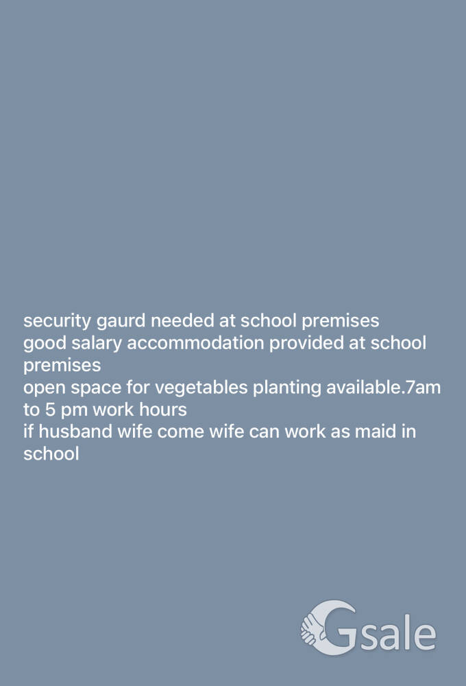 security gaurd needed at school 