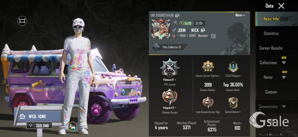 BGmi level 73 account 