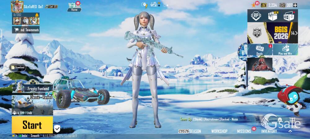 Bgmi Glacier Max level I'd sell 