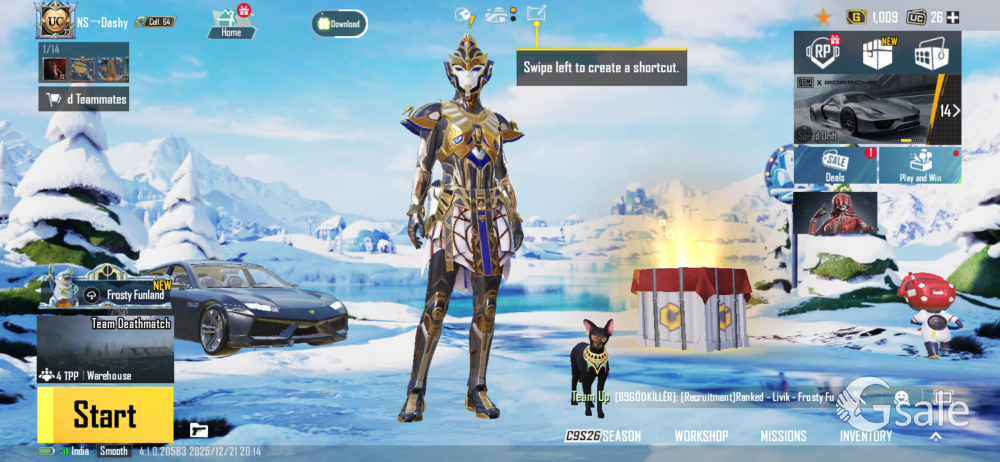 BGMI account , Pharoh level 5 , Glacier M4 Level max