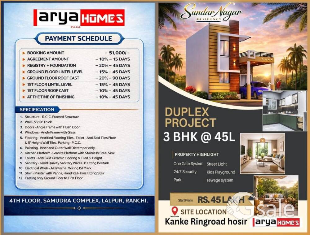 Plot and Duplex sale in Ranchi 