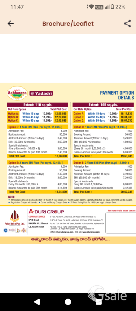 Plots for sale in Yadagirigutta,Hyderabad