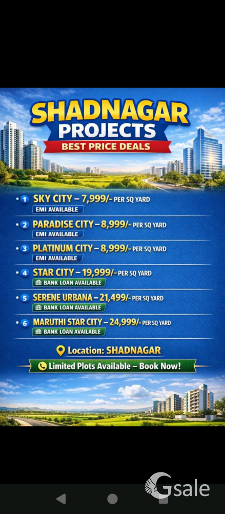 Plots For Sale in Shadnagar 