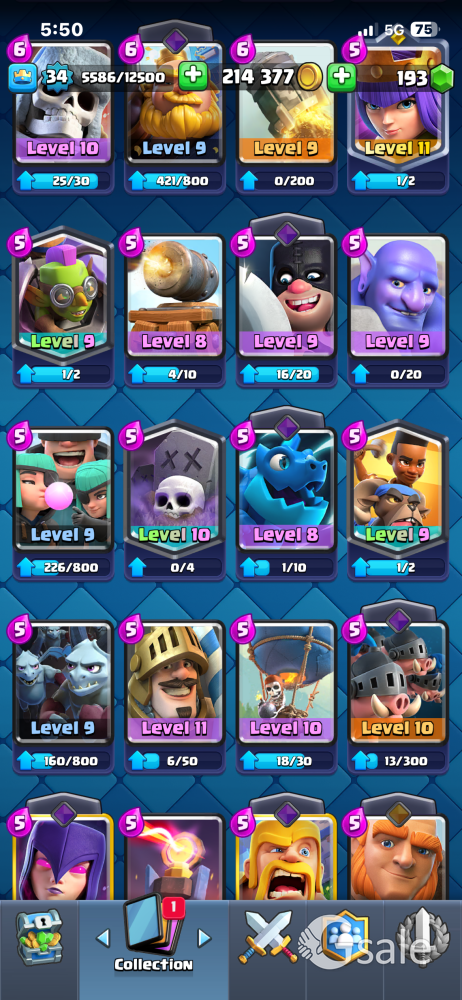 i want to sell my clash royal id 
