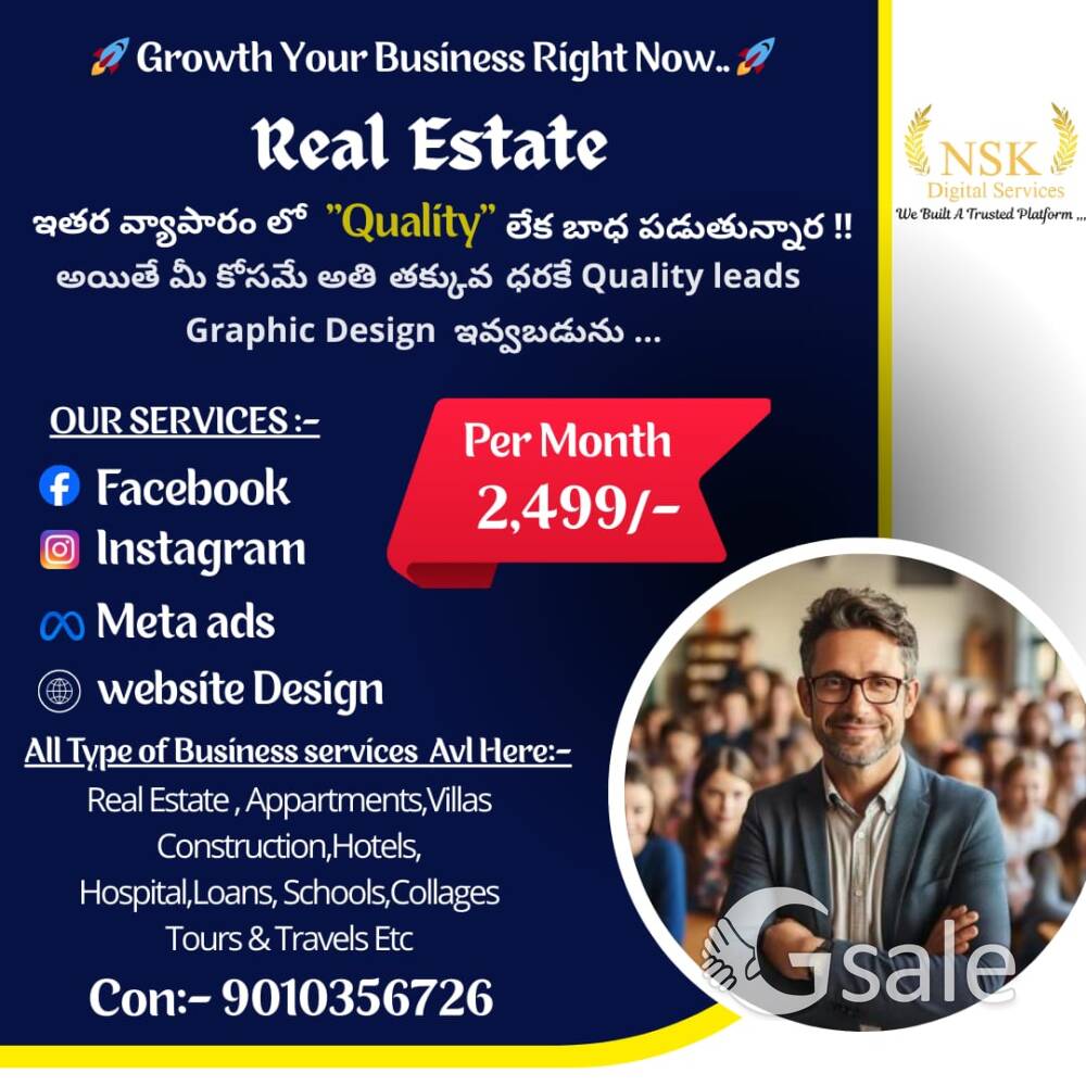 Just 1,999/- Real Estate & Business  Quality Service
