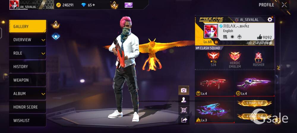 Free fire account for sale