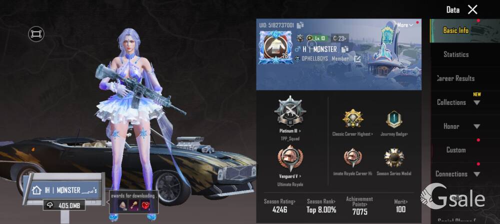 BGMI  ACCOUNT FOR SELL GLACIER LEVEL 5