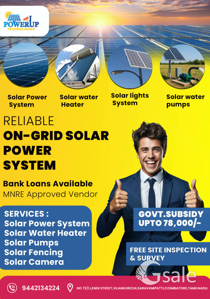 Ongrid Solar System with Govt Subsidy