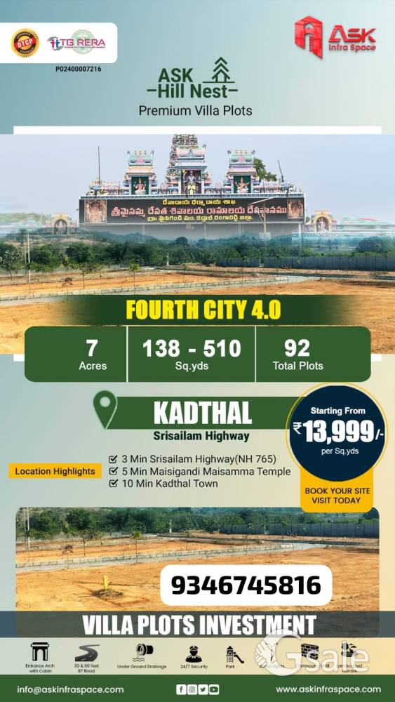 Plots For Sale in Kadthal 