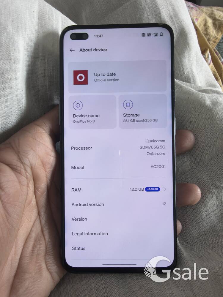 One plus nord 12+256 gb 