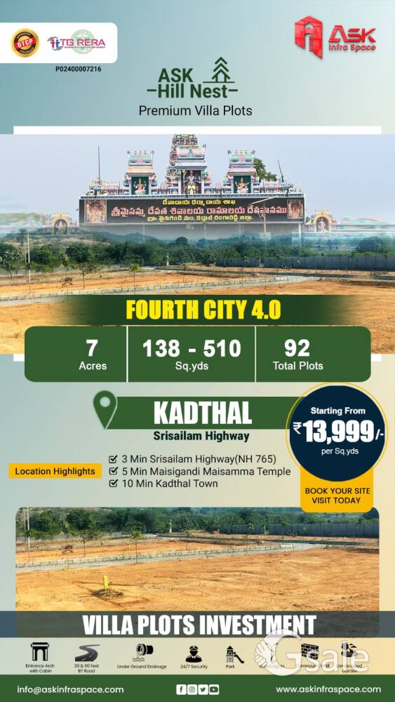 Plots For Sale in Kadthal 