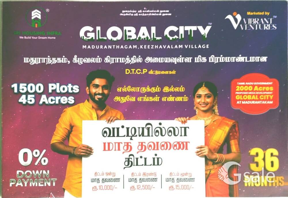 Madhuranthagam global city plot for sale 