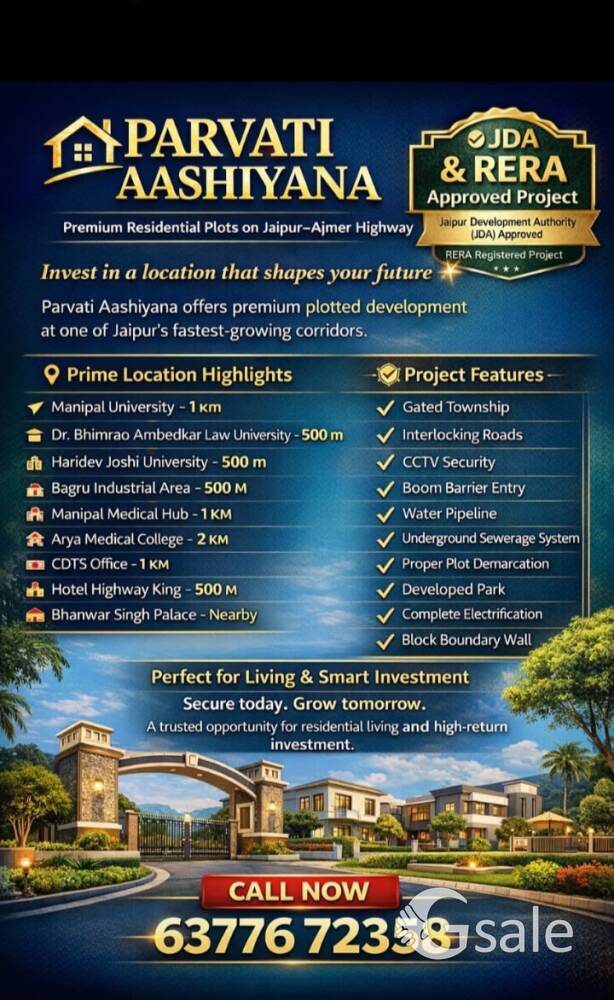 urgent sale Jaipur prime location plot 