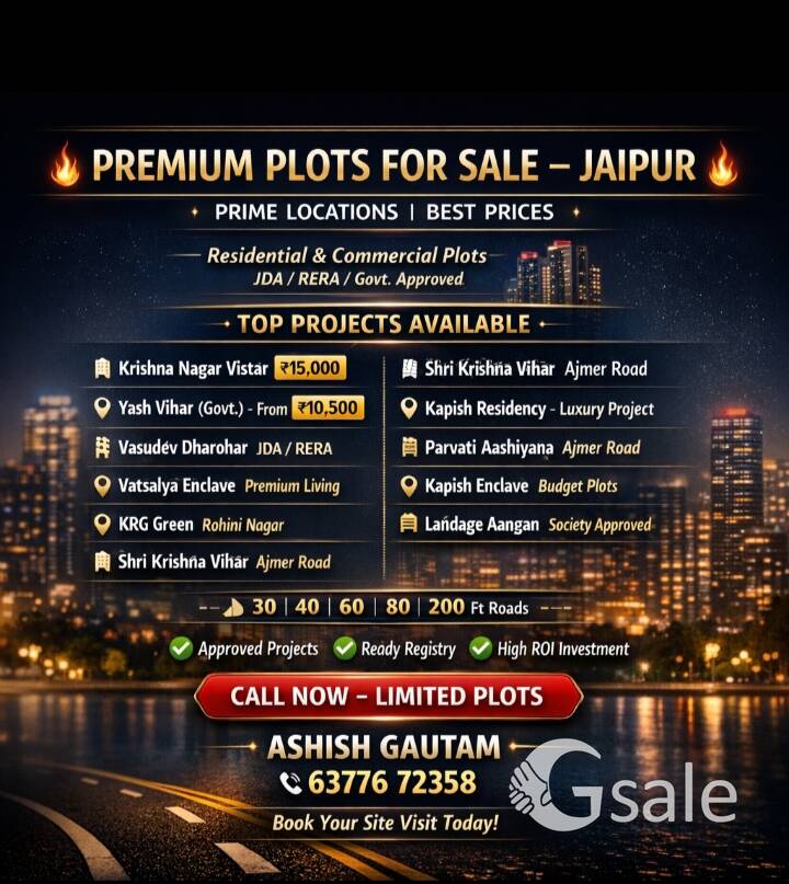 urgent sale Jaipur prime location plot 