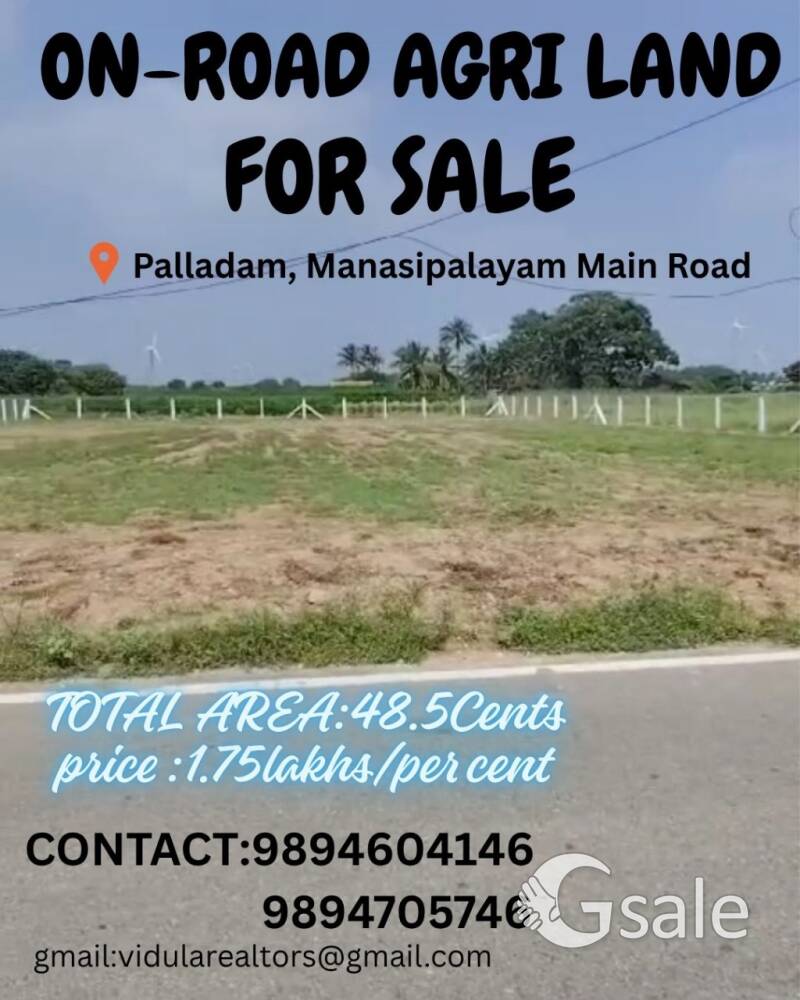 On Road Agri Land For Sale