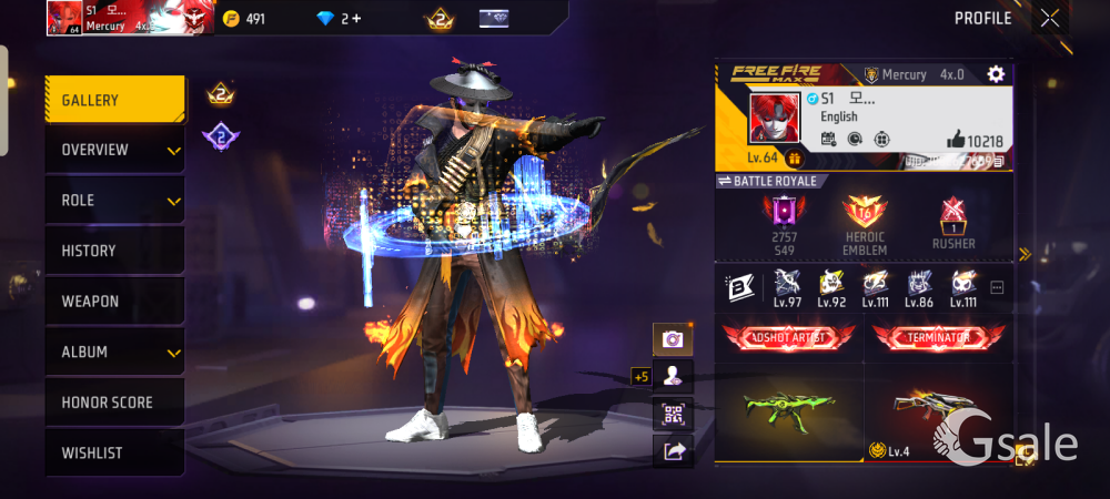 selling free fire account 