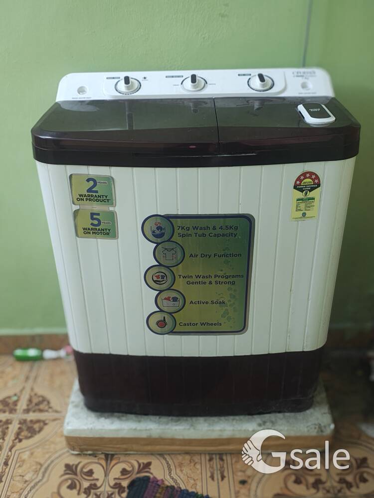 Croma 7kg Washing Machine with Air Dry Function & Castor Wheels