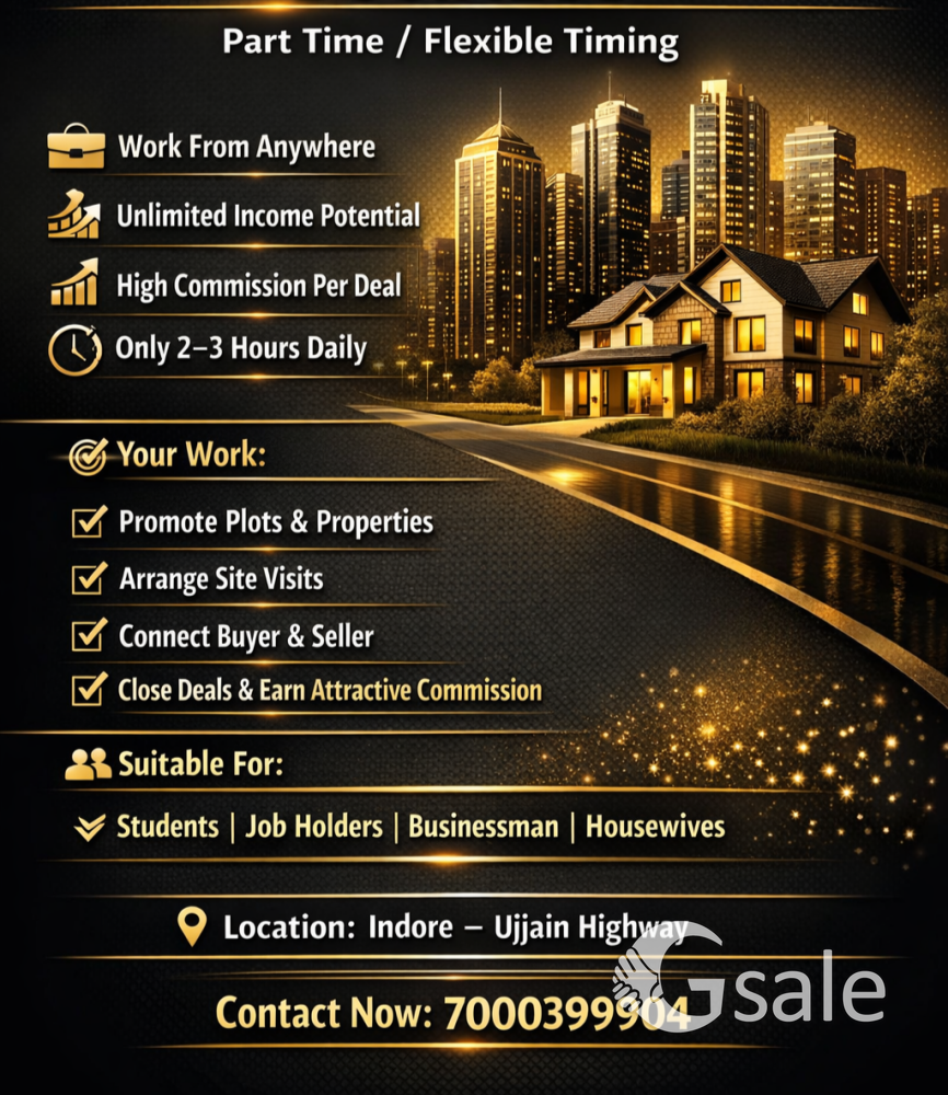 part time work opportunity in real estate indore