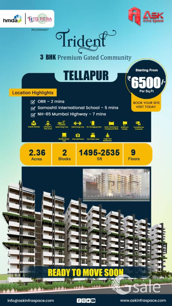 Apartments / Flats for Sale in Tellapur, Hyderabad