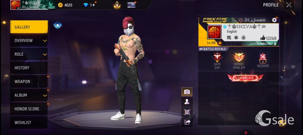 Free Fire I'D 7 years old 