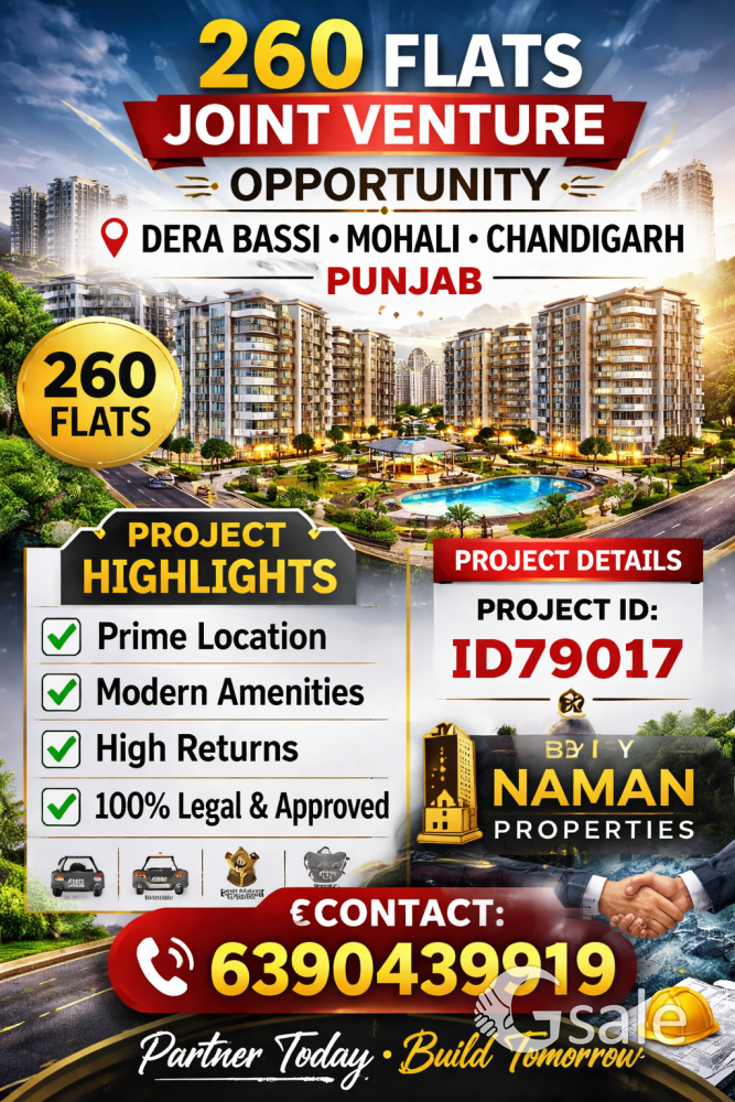 260 Flats Joint Venture Opportunity in Dera Bassi, Mohali, Chandigarh, Punjab, Project Details: 