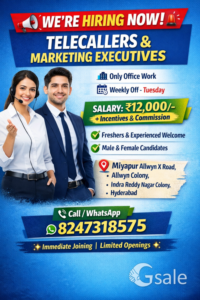 gem Group tellicaller jobs in Miyapur Allwin X roads 