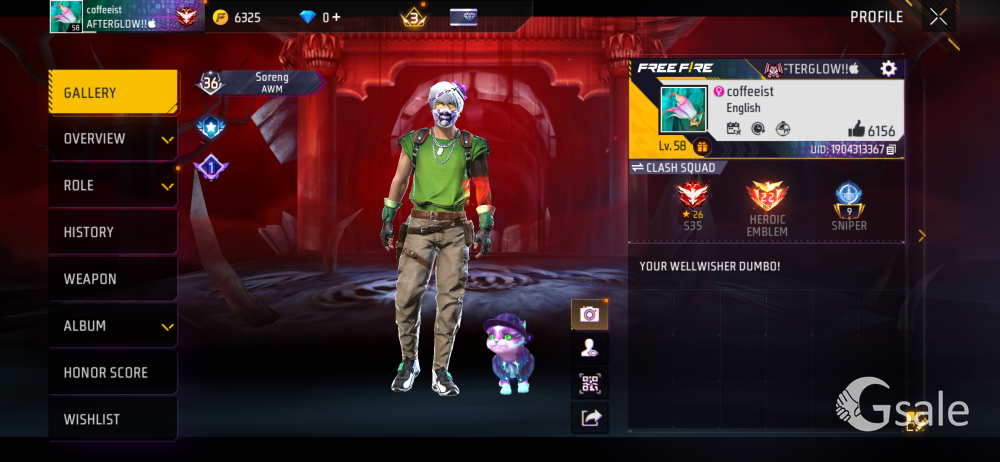 FREE FIRE ACCOUNT WITH GOOD OUTFITS SLIGHTLY LOW WEAPONS 