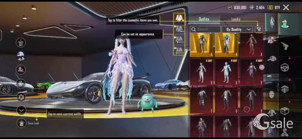 BGMI ID with X suit & Ultimate outfit and Cars