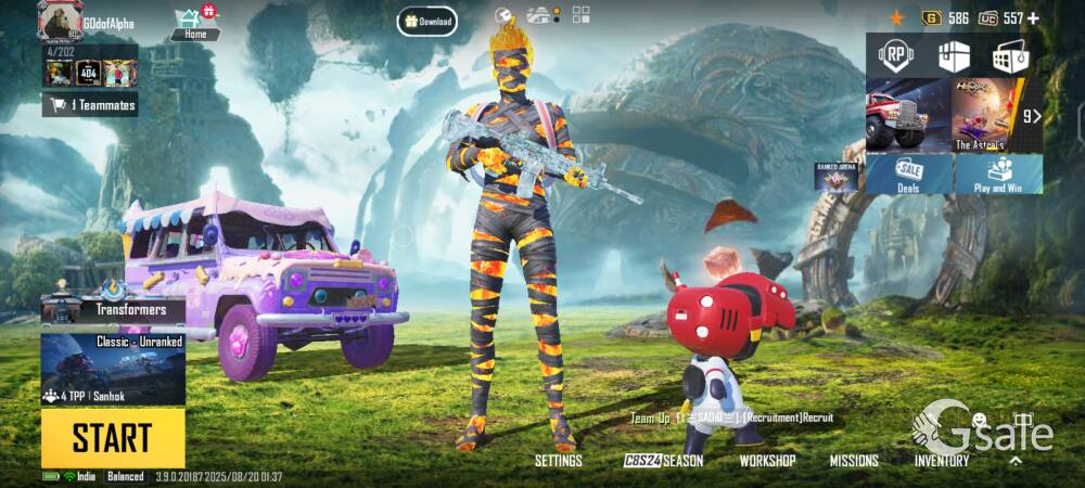 Bgmi m4 glacier max id  with mythic items