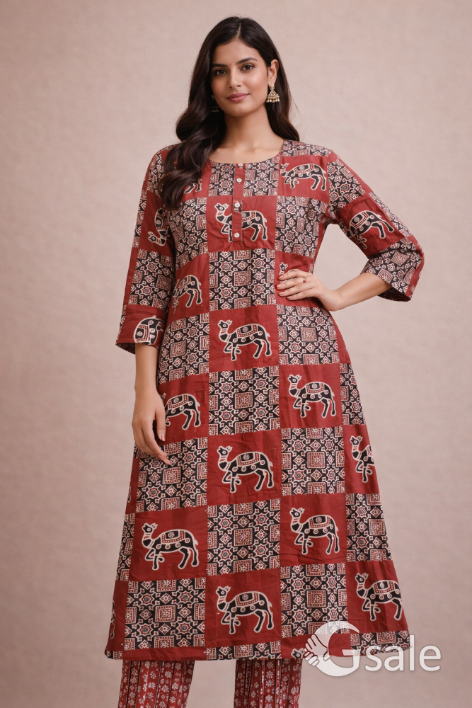 Stylish Printed Cotton Kurti for Women -Elegant Ethnic Wear