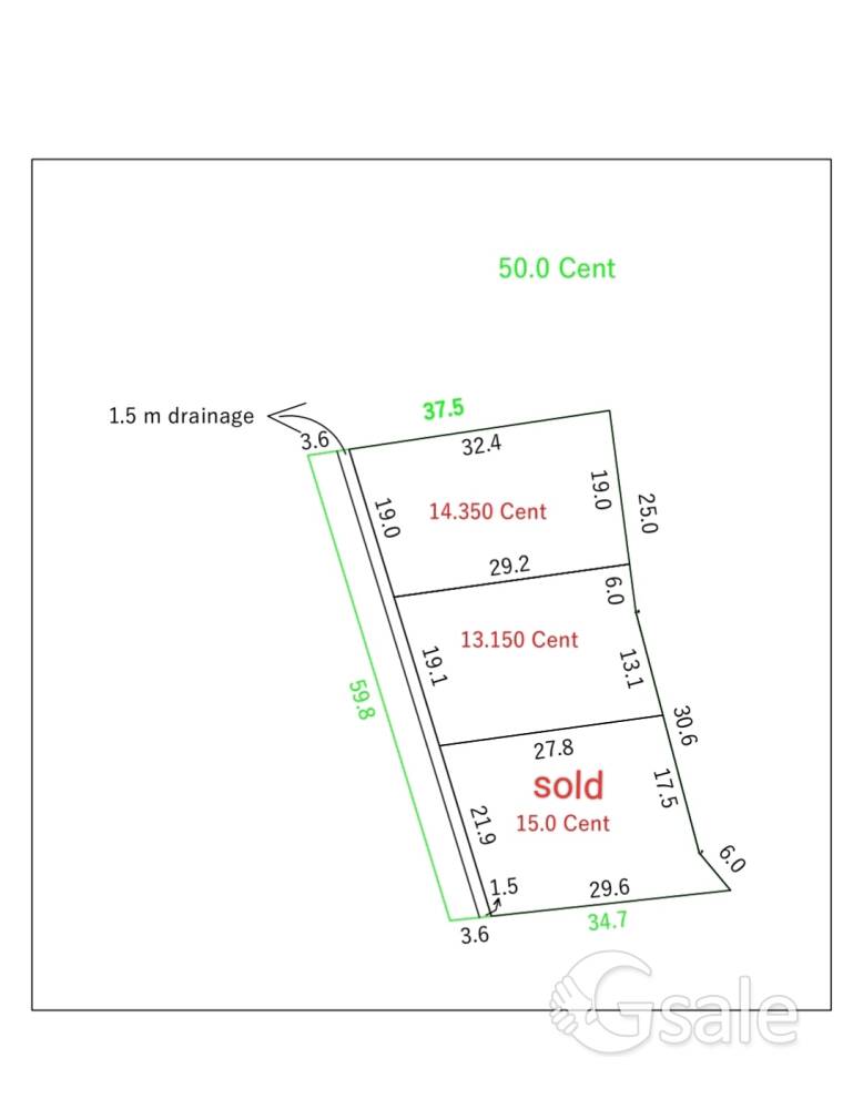 15 cent plot for sale near PERINGOME TOWN 