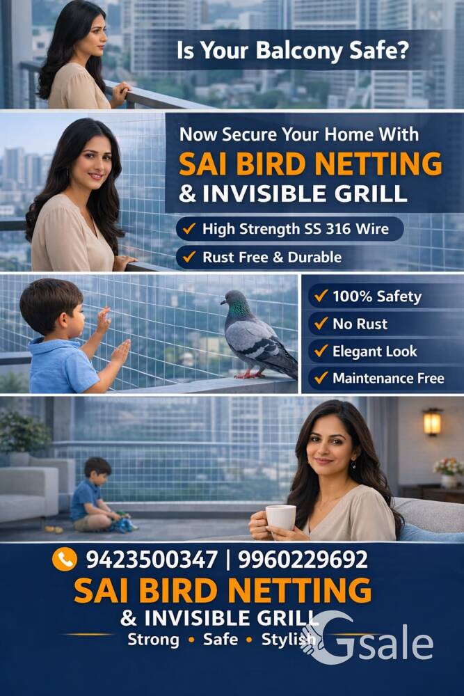 Bird Netting And Invisible Grill