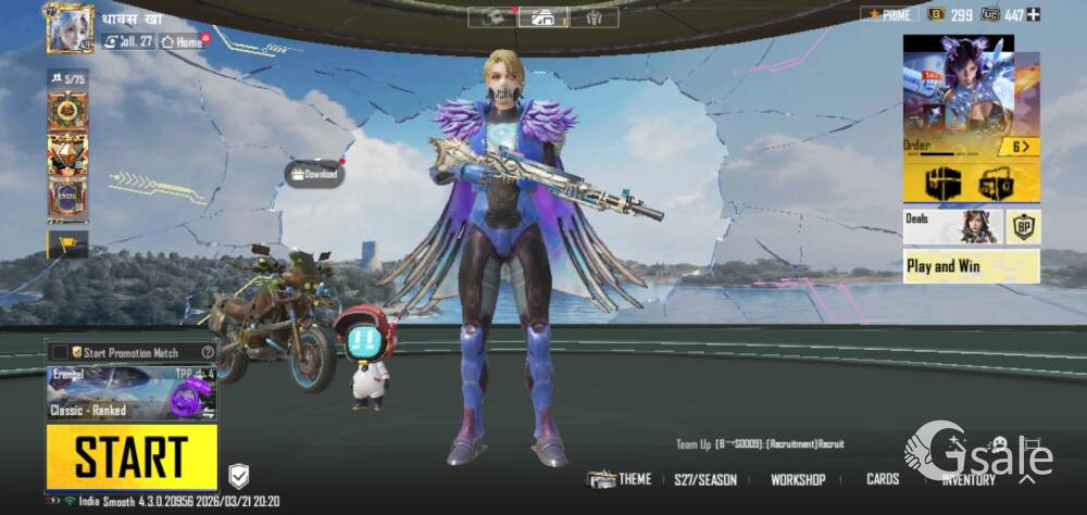 Bgmi id for sale/level49/eco level30/aspiring collector 7/27collection level/5mythic's/447UC/