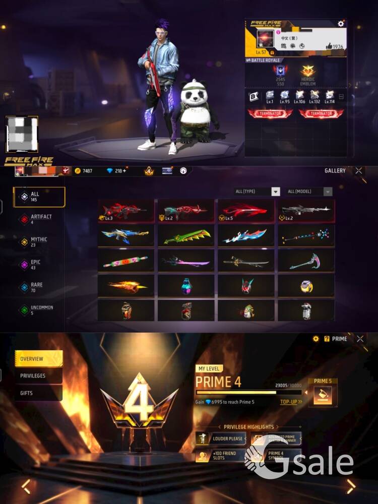 Free Fire Id Only 2500 Purple Angelic