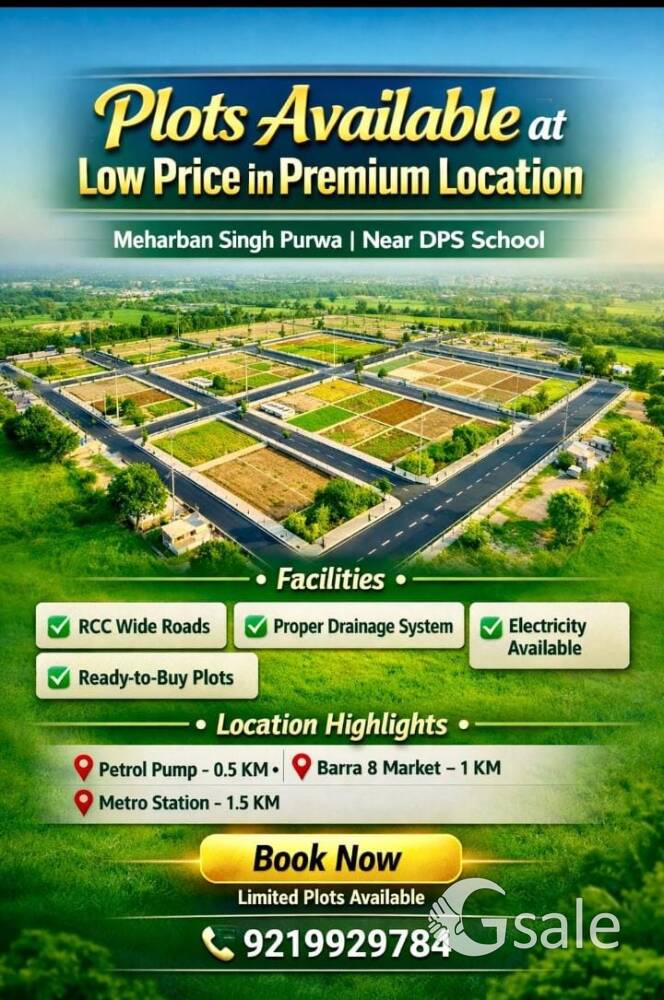 meharbaan singh ka purwa me plot chaudi road nali light gated sosaity coverd bawandery ke sath