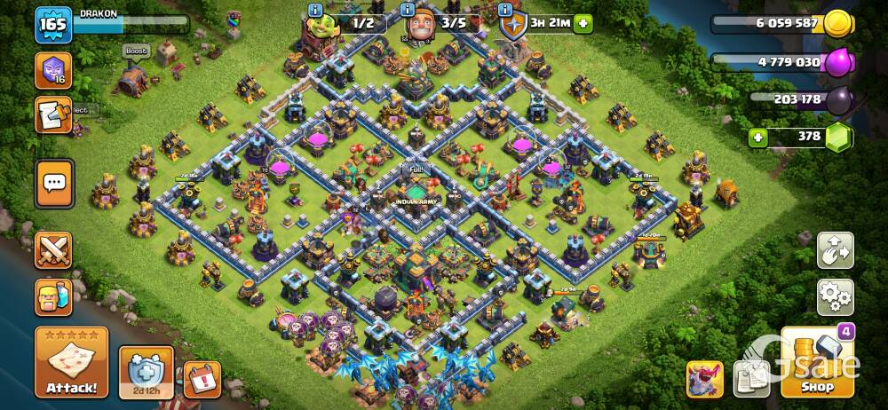 clash of clans th14 60% max 