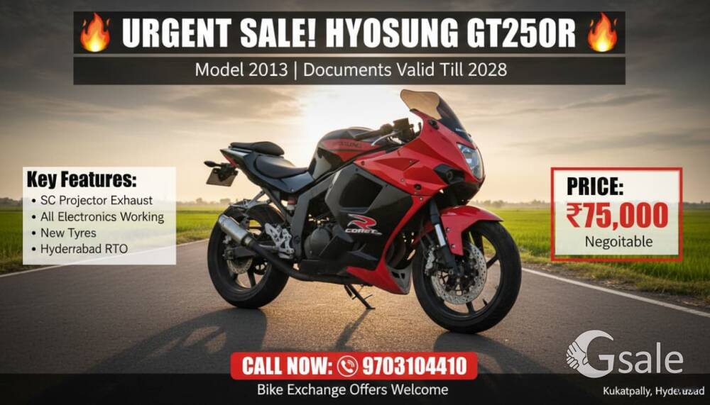 Hyosung GT sports 250 SC projector install Model 2013 all documents available 2028 paper validity bi