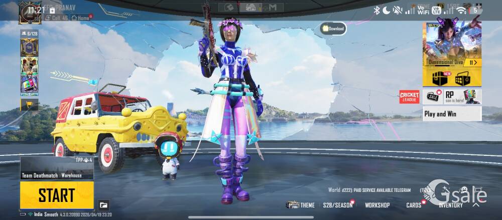 Lvl 68 id with Royal passes and mythic and many skins for cheap 550 rs urgent sale as soon as possib
