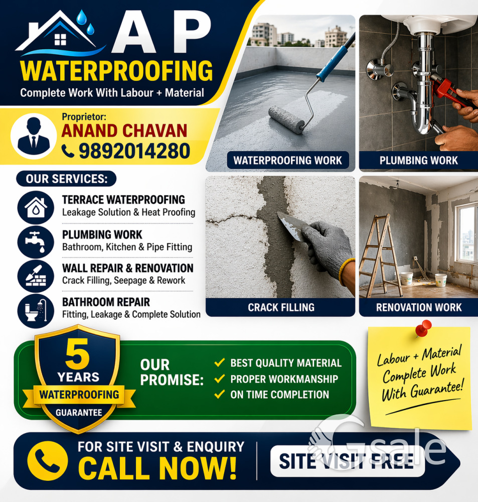 A  P waterproofing & Civil contractor Navi Mumbai 