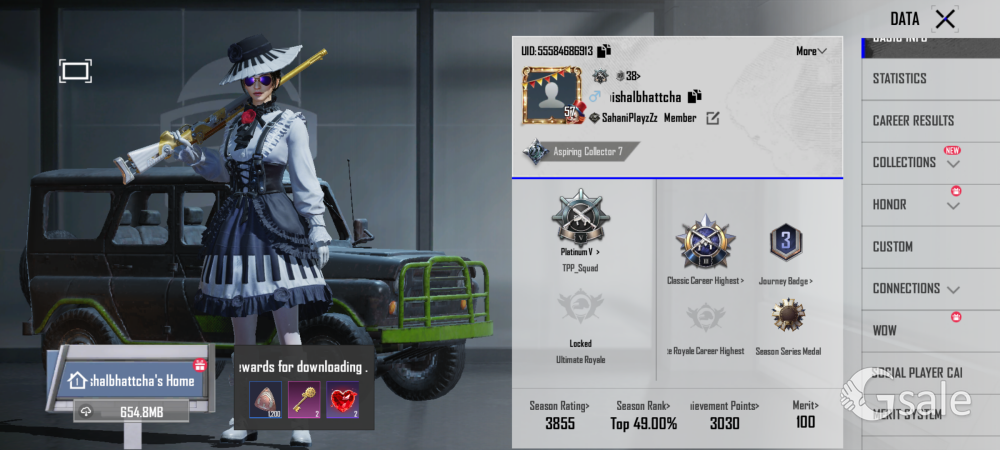 Battle ground mobile India account sell