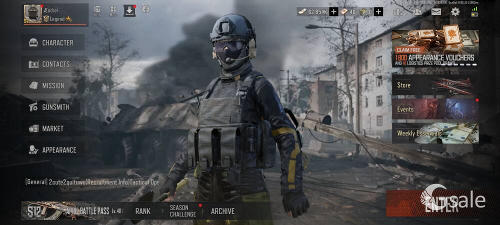 Arena Breakout Mobile Account and Delta Force Mobile Account For Sell