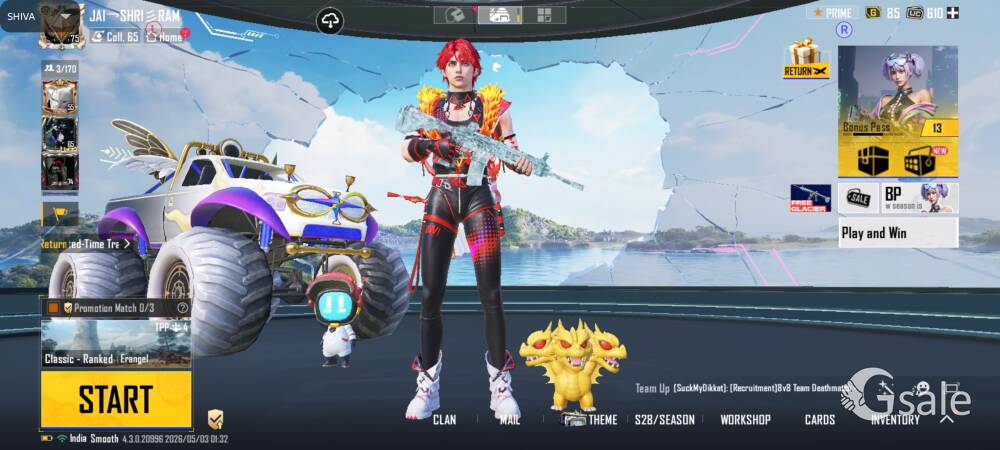 BGMI ID SELL LEVEL 75