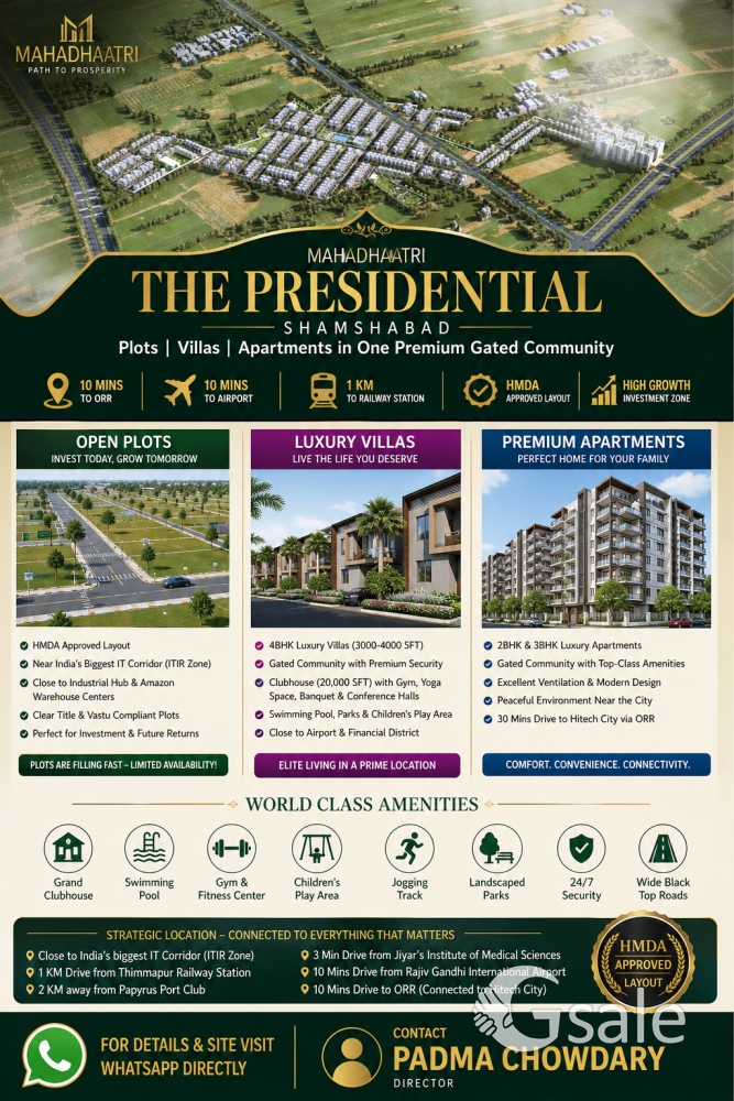 HMDA Approved Plots, Villas & Apartments Near Airport – Limited Units