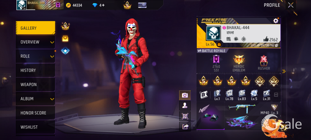 Freefire max india server only £5000 // 100% trusted 