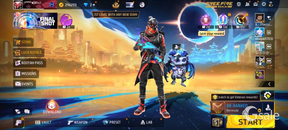 Free Fire Max ID at affordable price 